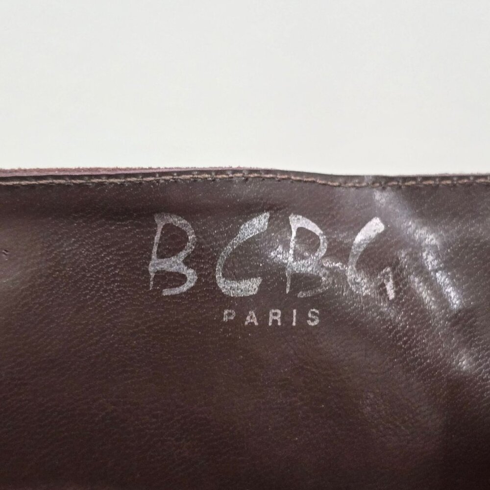 BCBG Paris โฆ Brown Suede Heeled Boots โฆ Stiletto Zipper Strap Detail Size 8 - Picture 11 of 16